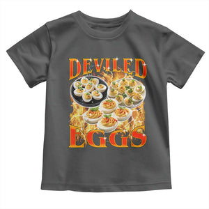 Deviled Eggs Toddler T Shirt Vintage 90s Thanksgiving Funny Foodie Bootleg Graphic TS10 Dark Heather Print Your Wear