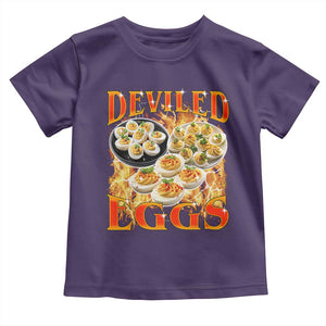 Deviled Eggs Toddler T Shirt Vintage 90s Thanksgiving Funny Foodie Bootleg Graphic TS10 Purple Print Your Wear