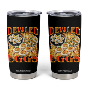 Deviled Eggs Tumbler Cup Vintage 90s Thanksgiving Funny Foodie Bootleg Graphic TS10 Black Print Your Wear