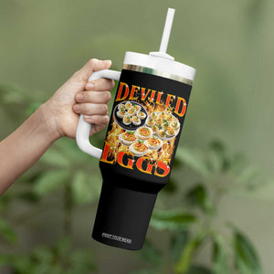 Deviled Eggs Tumbler With Handle Vintage 90s Thanksgiving Funny Foodie Bootleg Graphic TS10 Print Your Wear
