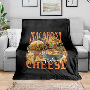Macaroni And Cheese Meme Throw Blanket Vintage 90s Style Funny Foodie Bootleg Graphic TS10 Print Your Wear