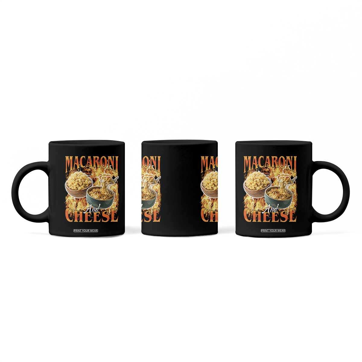Macaroni And Cheese Meme Coffee Mug Vintage 90s Style Funny Foodie Bootleg Graphic TS10 Print Your Wear