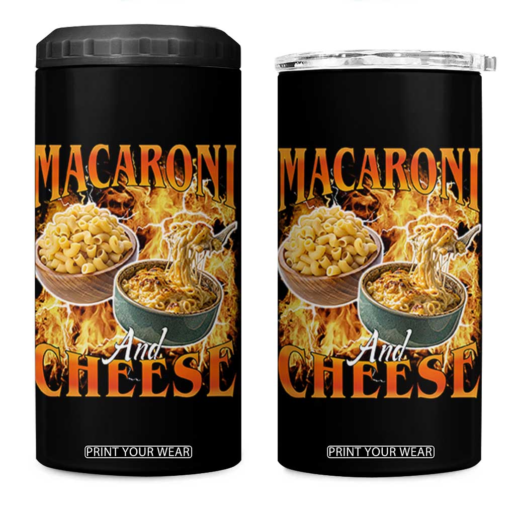 Macaroni And Cheese Meme 4 in 1 Can Cooler Tumbler Vintage 90s Style Funny Foodie Bootleg Graphic TS10 One Size: 16 oz Black Print Your Wear