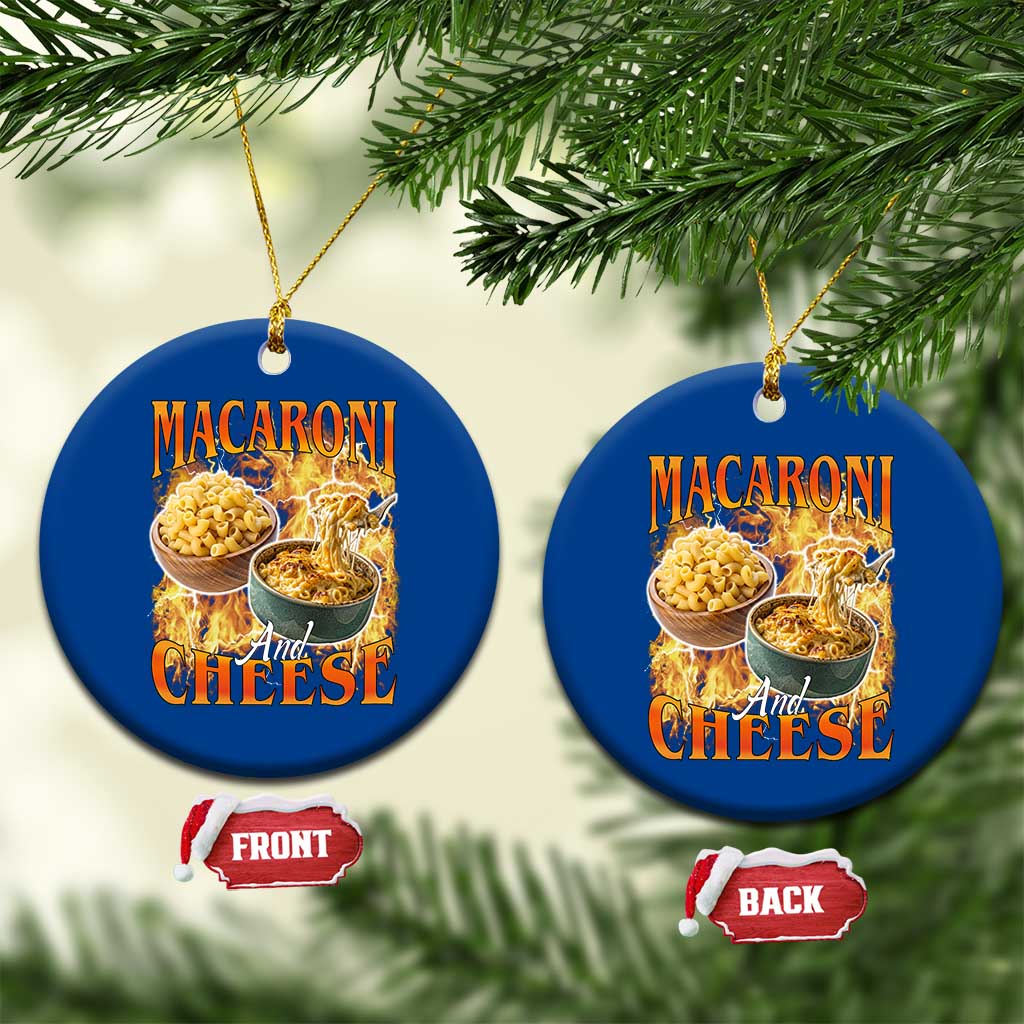 Macaroni And Cheese Meme Ceramic Ornament Vintage 90s Style Funny Foodie Bootleg Graphic TS10 1pc Blue Print Your Wear
