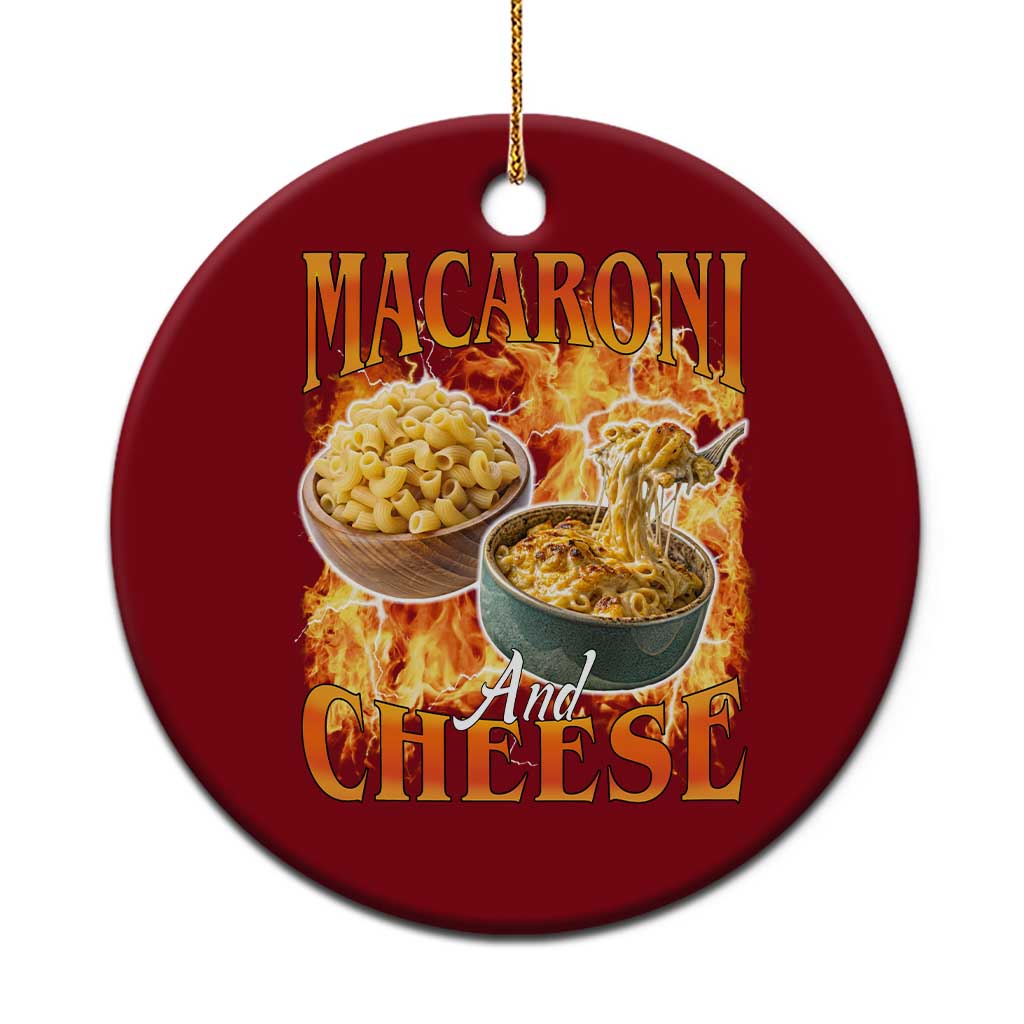 Macaroni And Cheese Meme Ceramic Ornament Vintage 90s Style Funny Foodie Bootleg Graphic TS10 1pc Red Print Your Wear