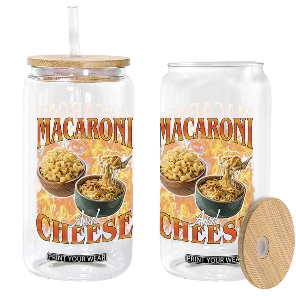 Macaroni And Cheese Meme Glass Can Vintage 90s Style Funny Foodie Bootleg Graphic TS10 Print Your Wear