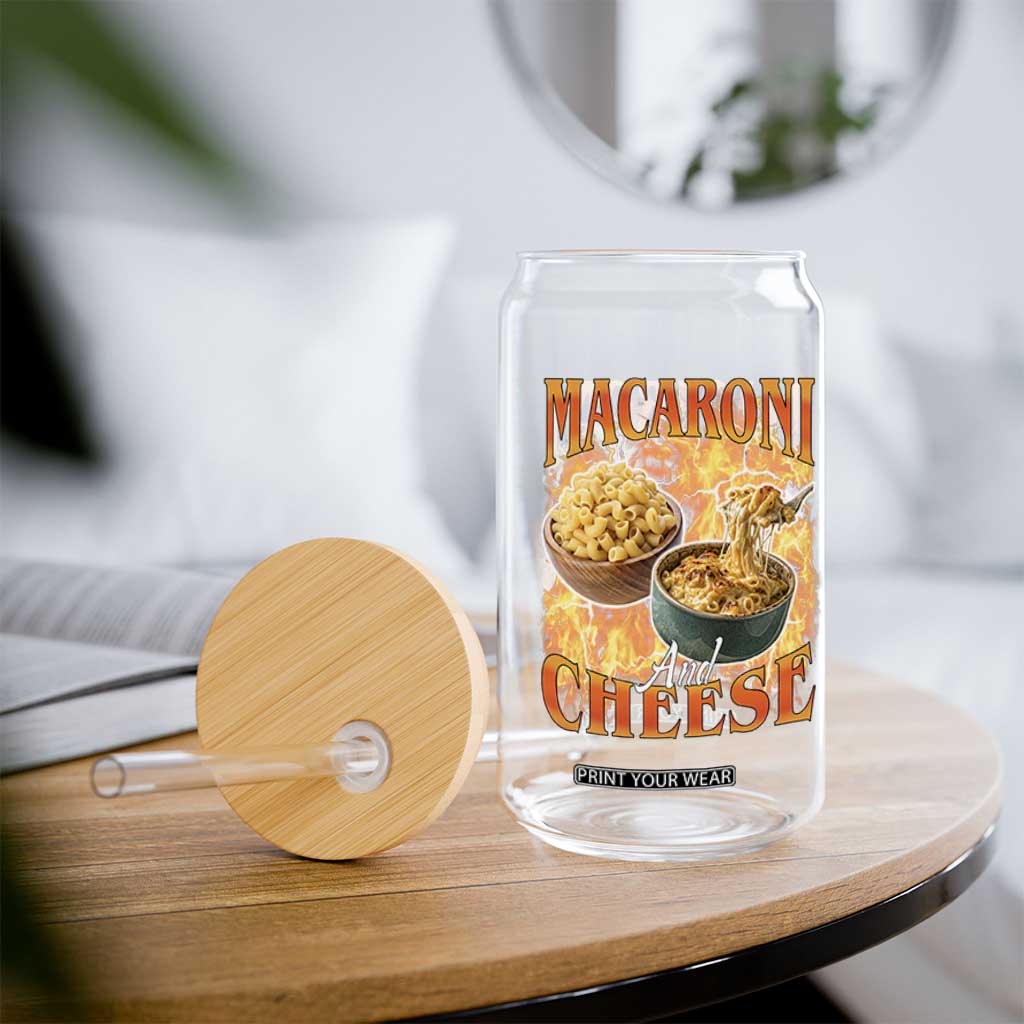 Macaroni And Cheese Meme Glass Can Vintage 90s Style Funny Foodie Bootleg Graphic TS10 Print Your Wear
