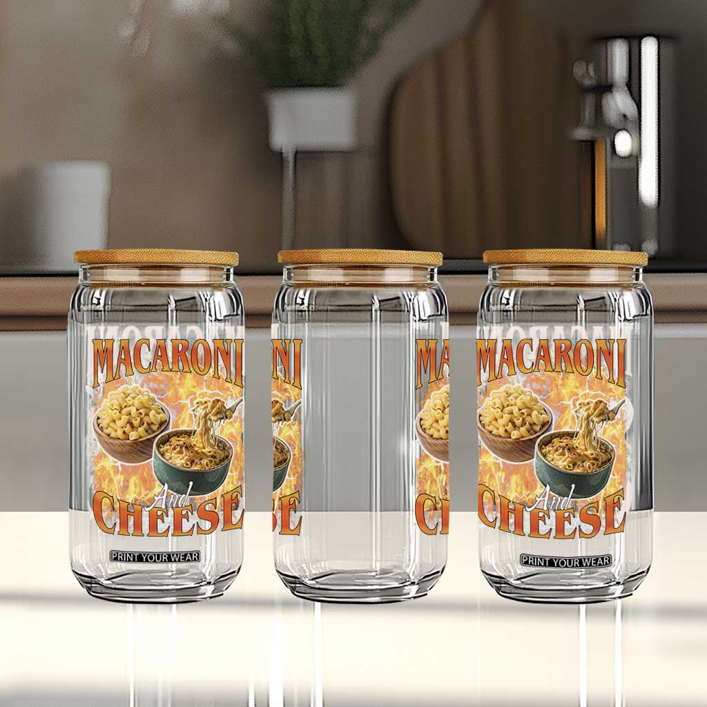 Macaroni And Cheese Meme Glass Can Vintage 90s Style Funny Foodie Bootleg Graphic TS10 Print Your Wear