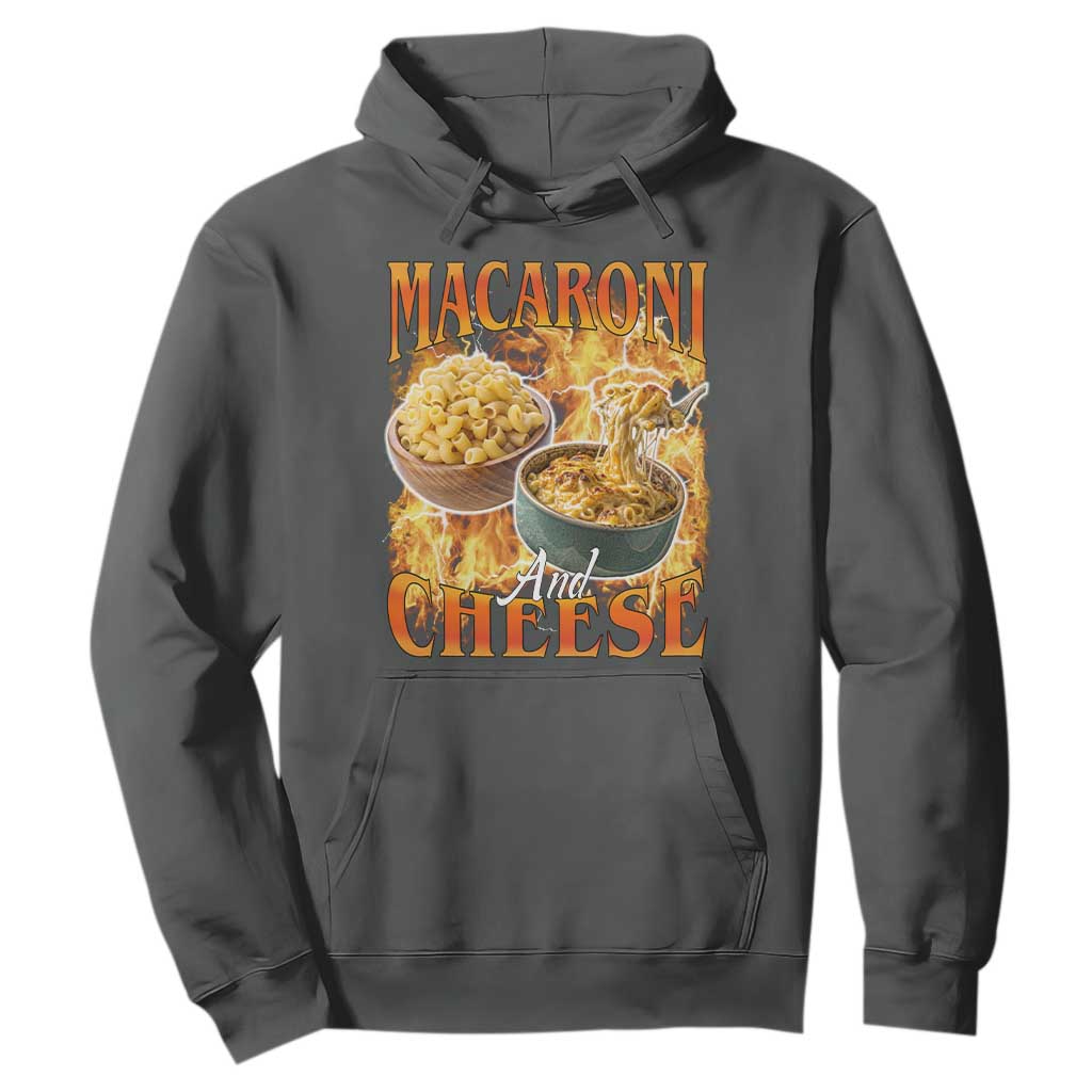 Macaroni And Cheese Meme Hoodie Vintage 90s Style Funny Foodie Bootleg Graphic TS10 Dark Heather Print Your Wear