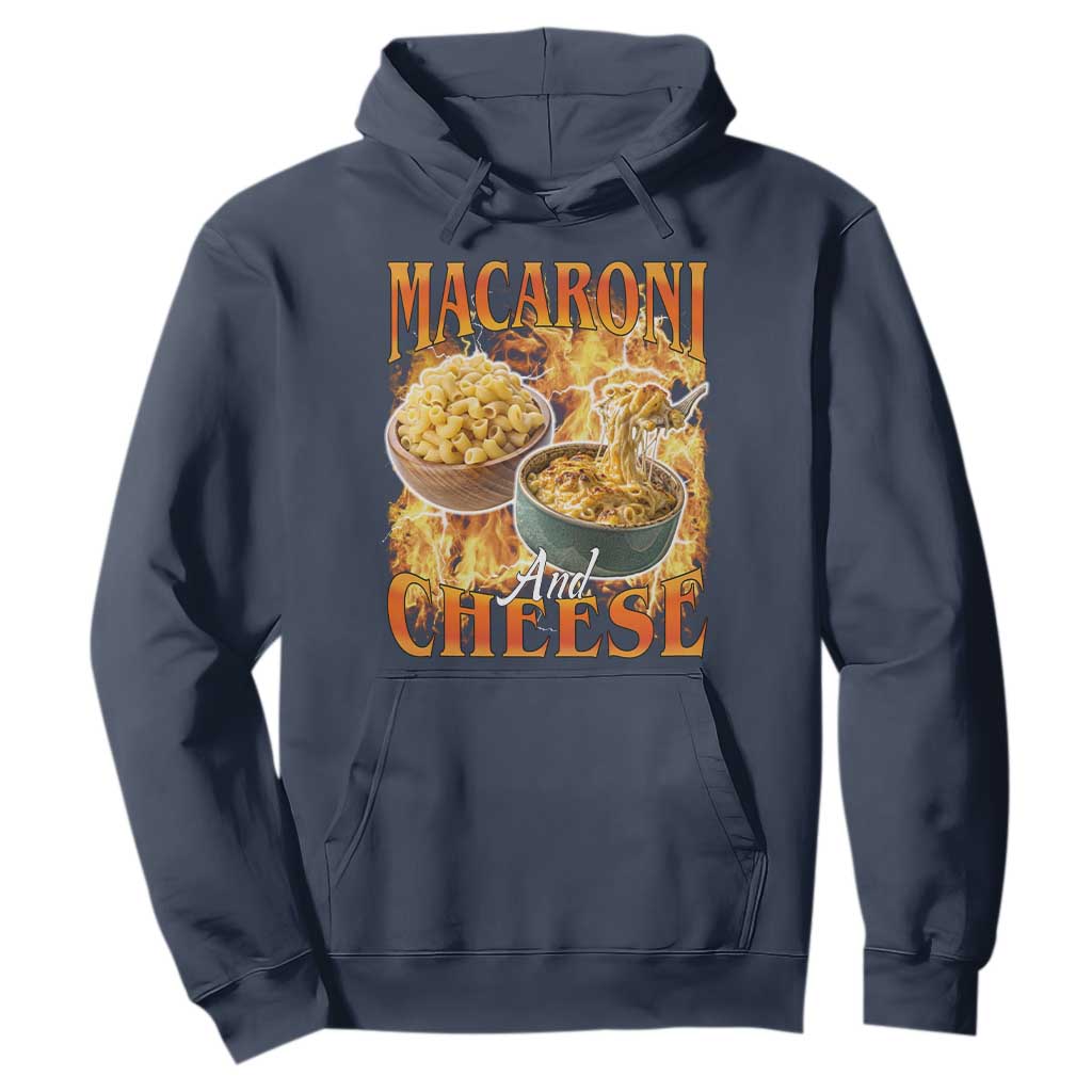 Macaroni And Cheese Meme Hoodie Vintage 90s Style Funny Foodie Bootleg Graphic TS10 Navy Print Your Wear
