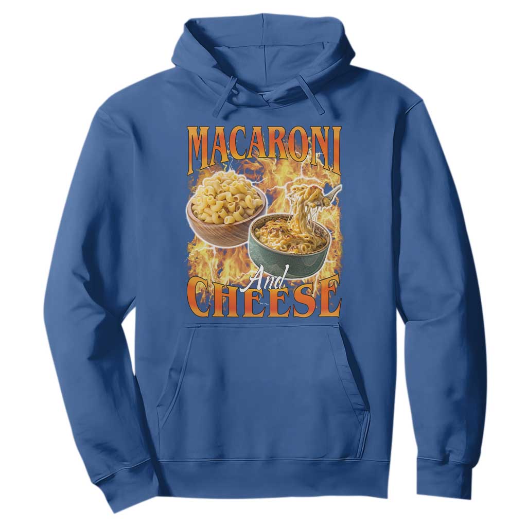 Macaroni And Cheese Meme Hoodie Vintage 90s Style Funny Foodie Bootleg Graphic TS10 Royal Blue Print Your Wear