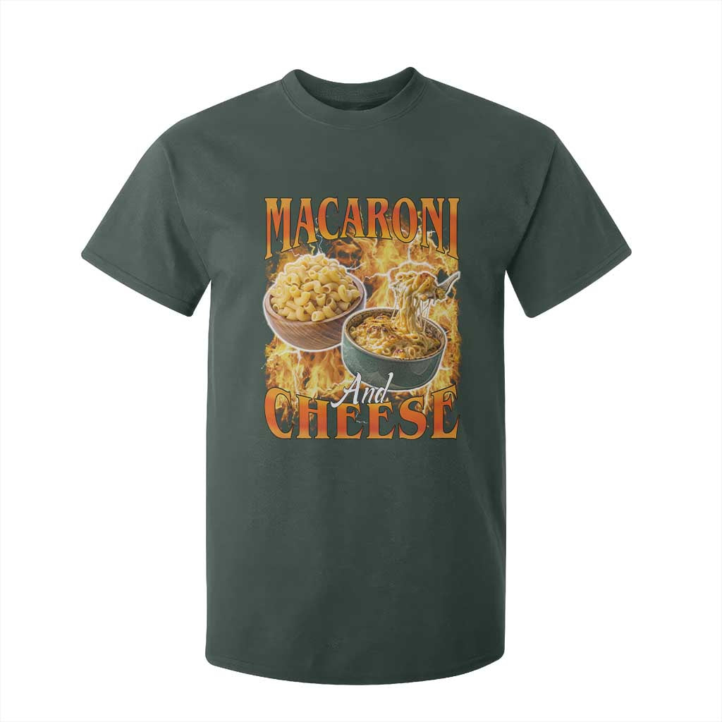 Macaroni And Cheese Meme T Shirt For Kid Vintage 90s Style Funny Foodie Bootleg Graphic TS10 Dark Forest Green Print Your Wear