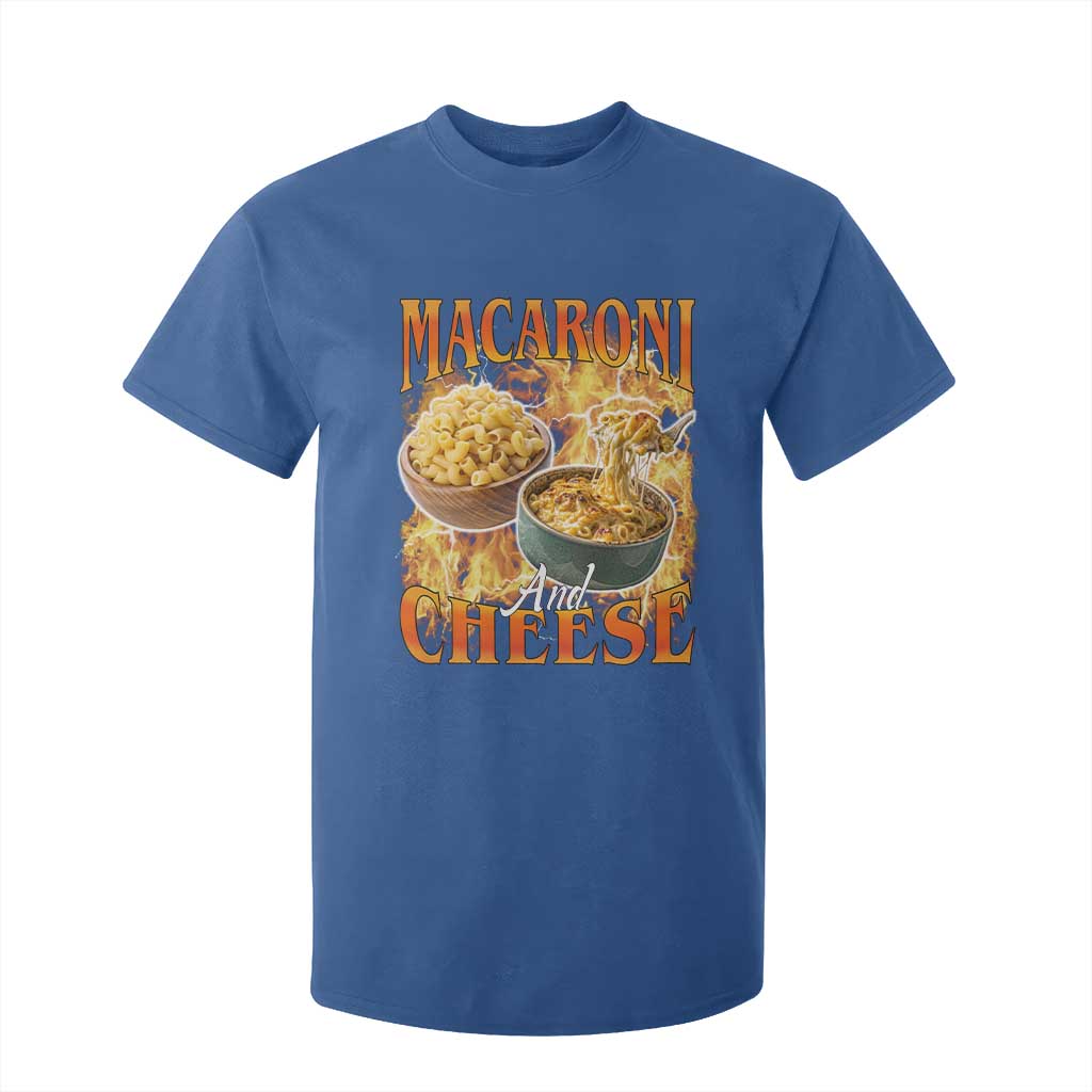 Macaroni And Cheese Meme T Shirt For Kid Vintage 90s Style Funny Foodie Bootleg Graphic TS10 Royal Blue Print Your Wear