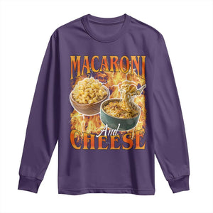 Macaroni And Cheese Meme Long Sleeve Shirt Vintage 90s Style Funny Foodie Bootleg Graphic TS10 Purple Print Your Wear