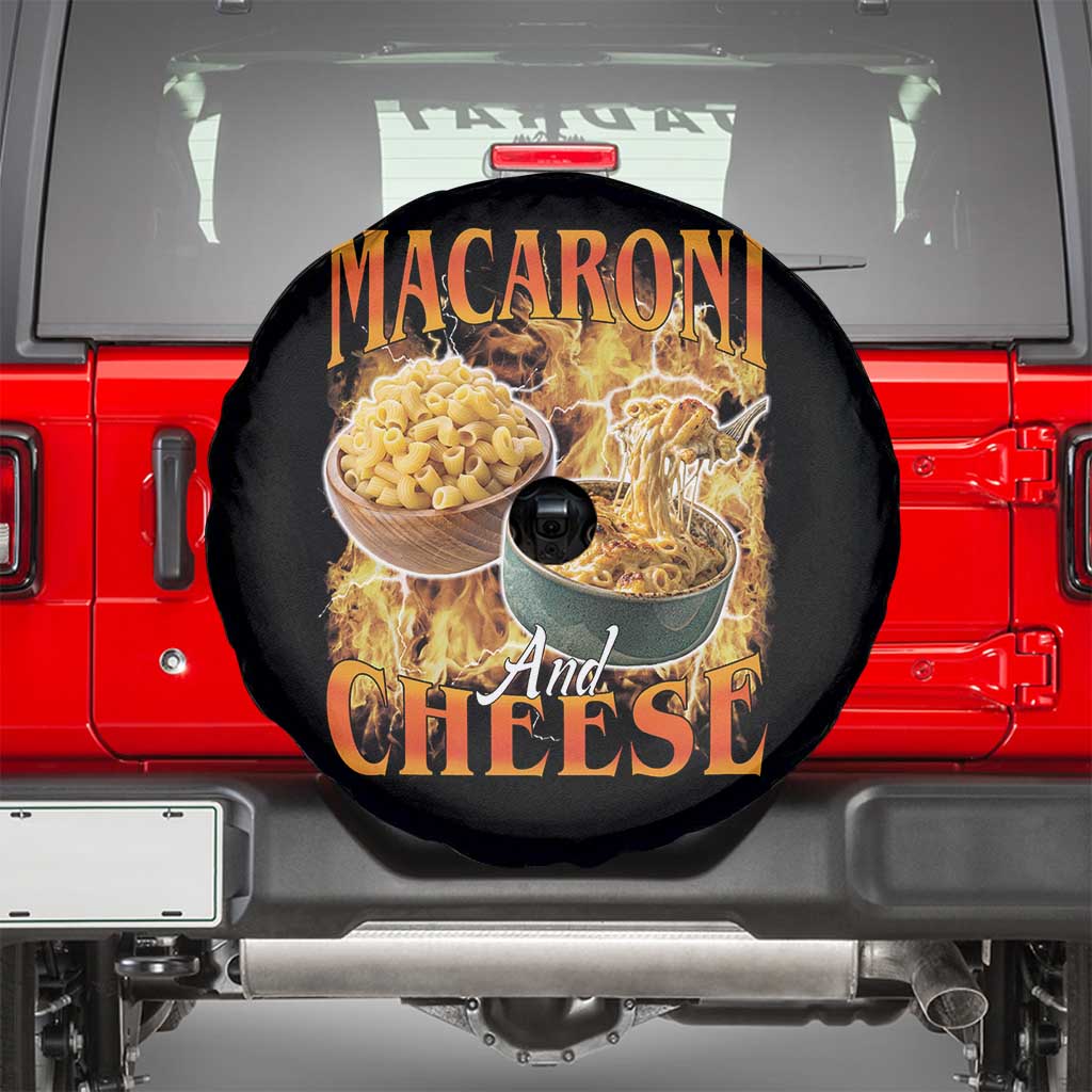 Macaroni And Cheese Meme Spare Tire Cover Vintage 90s Style Funny Foodie Bootleg Graphic TS10 Black Print Your Wear