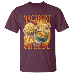 Macaroni And Cheese Meme T Shirt Vintage 90s Style Funny Foodie Bootleg Graphic TS10 Maroon Print Your Wear