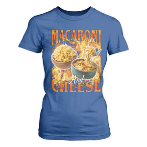 Macaroni And Cheese Meme T Shirt For Women Vintage 90s Style Funny Foodie Bootleg Graphic TS10 Royal Blue Print Your Wear