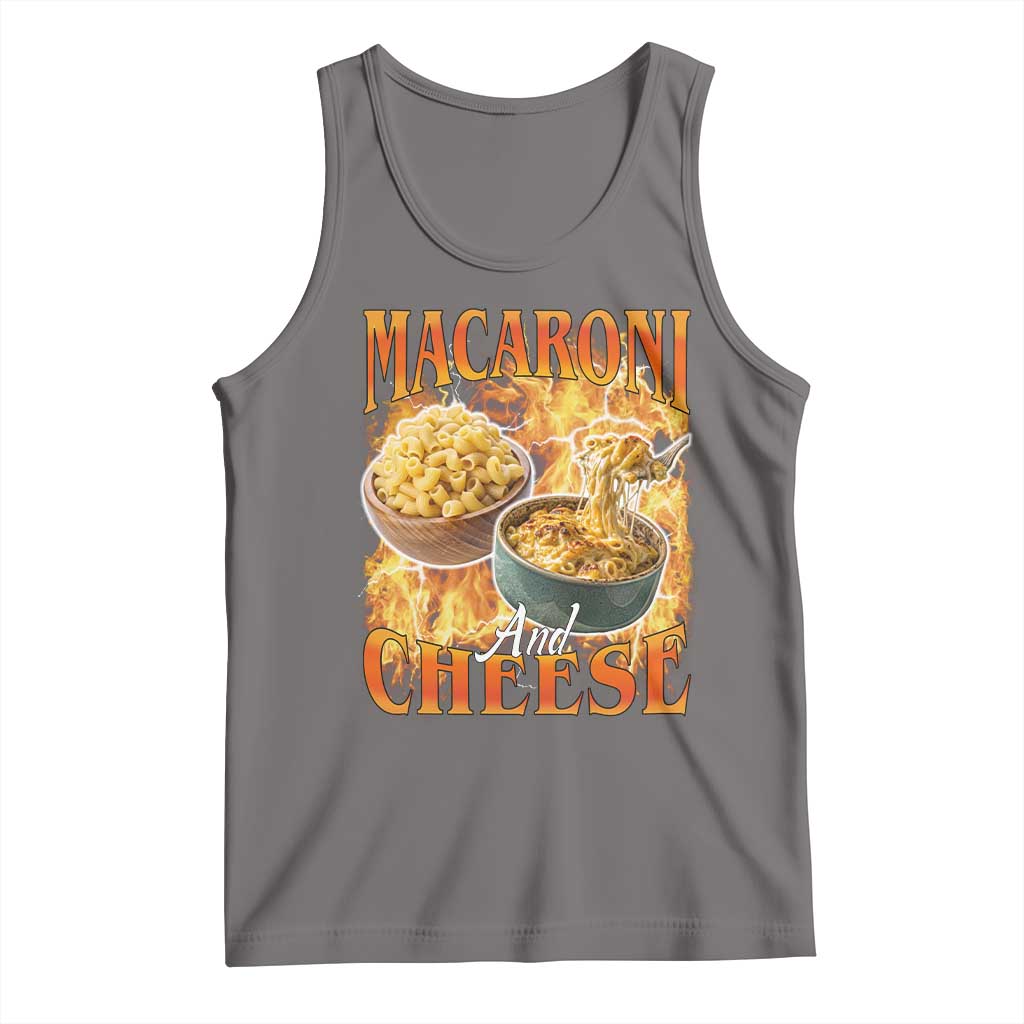 Macaroni And Cheese Meme Tank Top Vintage 90s Style Funny Foodie Bootleg Graphic TS10 Deep Heather Print Your Wear