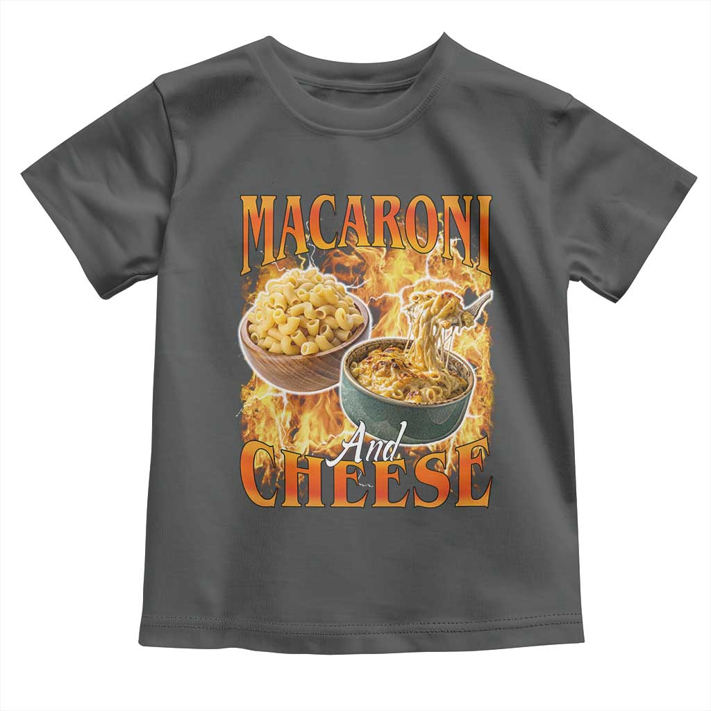 Macaroni And Cheese Meme Toddler T Shirt Vintage 90s Style Funny Foodie Bootleg Graphic TS10 Dark Heather Print Your Wear