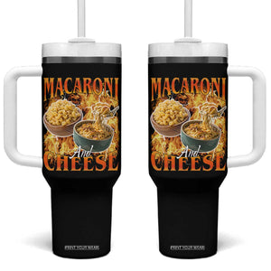 Macaroni And Cheese Meme Tumbler With Handle Vintage 90s Style Funny Foodie Bootleg Graphic TS10 One Size: 40 oz Black Print Your Wear