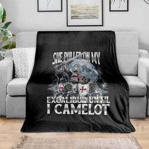 Funny Offensive Knight Meme Throw Blanket She Pulled On My Excalibur Bootleg TS10 Print Your Wear
