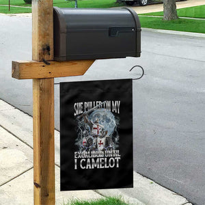 Funny Offensive Knight Meme Garden Flag She Pulled On My Excalibur Bootleg TS10 Print Your Wear