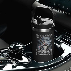 Funny Offensive Knight Meme Flip Straw Tumbler She Pulled On My Excalibur Bootleg TS10 Print Your Wear