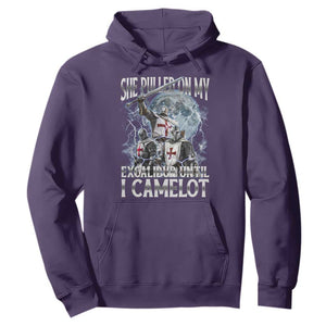 Funny Offensive Knight Meme Hoodie She Pulled On My Excalibur Bootleg TS10 Purple Print Your Wear