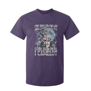 Funny Offensive Knight Meme T Shirt For Kid She Pulled On My Excalibur Bootleg TS10 Purple Print Your Wear