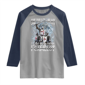 Funny Offensive Knight Meme Raglan Shirt She Pulled On My Excalibur Bootleg TS10 Sport Gray Navy Print Your Wear