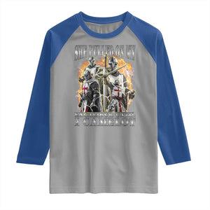 Funny Knight Meme Raglan Shirt She Pulled On My Excalibur Offensive Medieval Warrior Bootleg TS10 Sport Gray Royal Print Your Wear