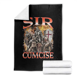 Knight Meme Throw Blanket Sir Cumcise Funny Bootleg Graphic TS10 Black Print Your Wear