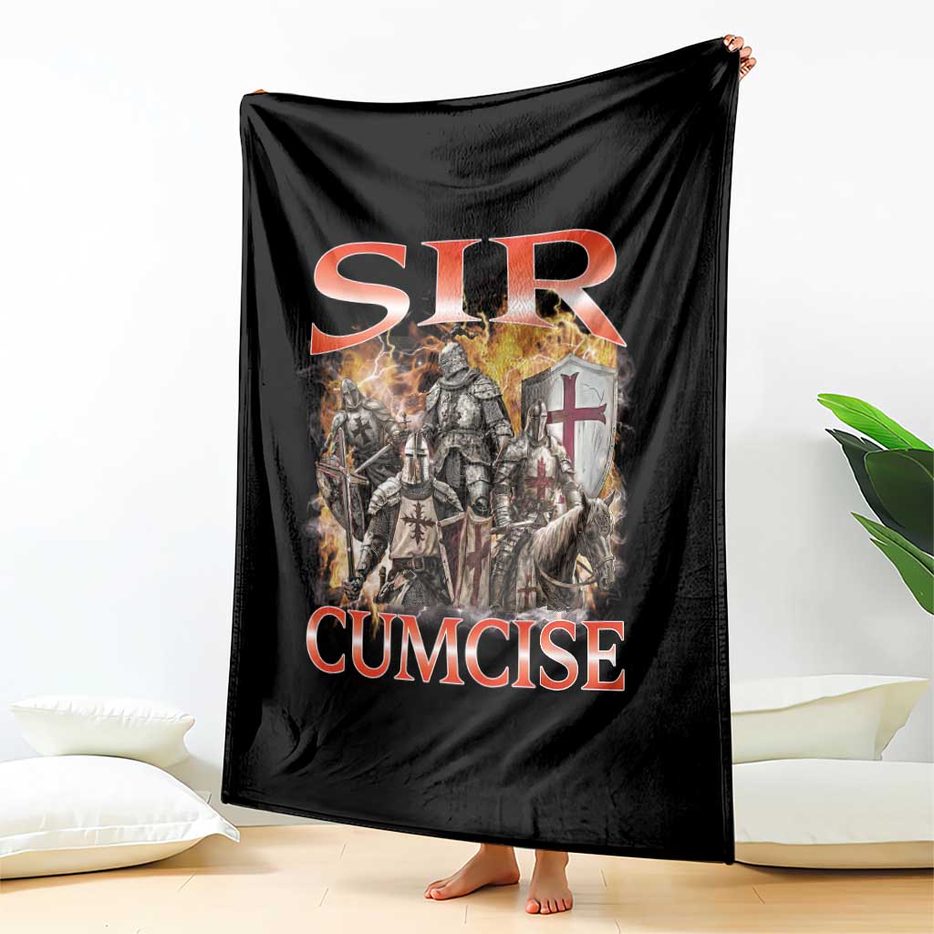 Knight Meme Throw Blanket Sir Cumcise Funny Bootleg Graphic TS10 Print Your Wear