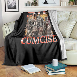 Knight Meme Throw Blanket Sir Cumcise Funny Bootleg Graphic TS10 Print Your Wear