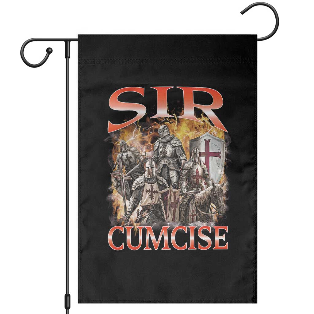 Knight Meme Garden Flag Sir Cumcise Funny Bootleg Graphic TS10 Black Print Your Wear