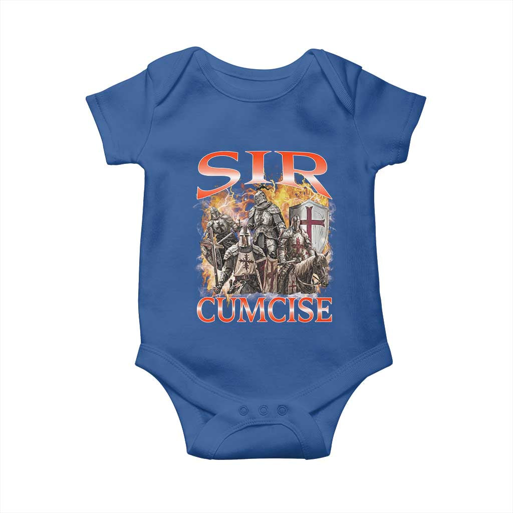 Knight Meme Baby Onesie Sir Cumcise Funny Bootleg Graphic TS10 Royal Blue Print Your Wear