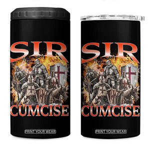 Knight Meme 4 in 1 Can Cooler Tumbler Sir Cumcise Funny Bootleg Graphic TS10 One Size: 16 oz Black Print Your Wear