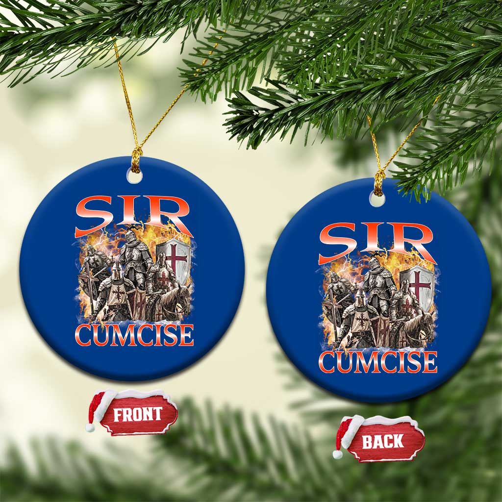 Knight Meme Ceramic Ornament Sir Cumcise Funny Bootleg Graphic TS10 1pc Blue Print Your Wear