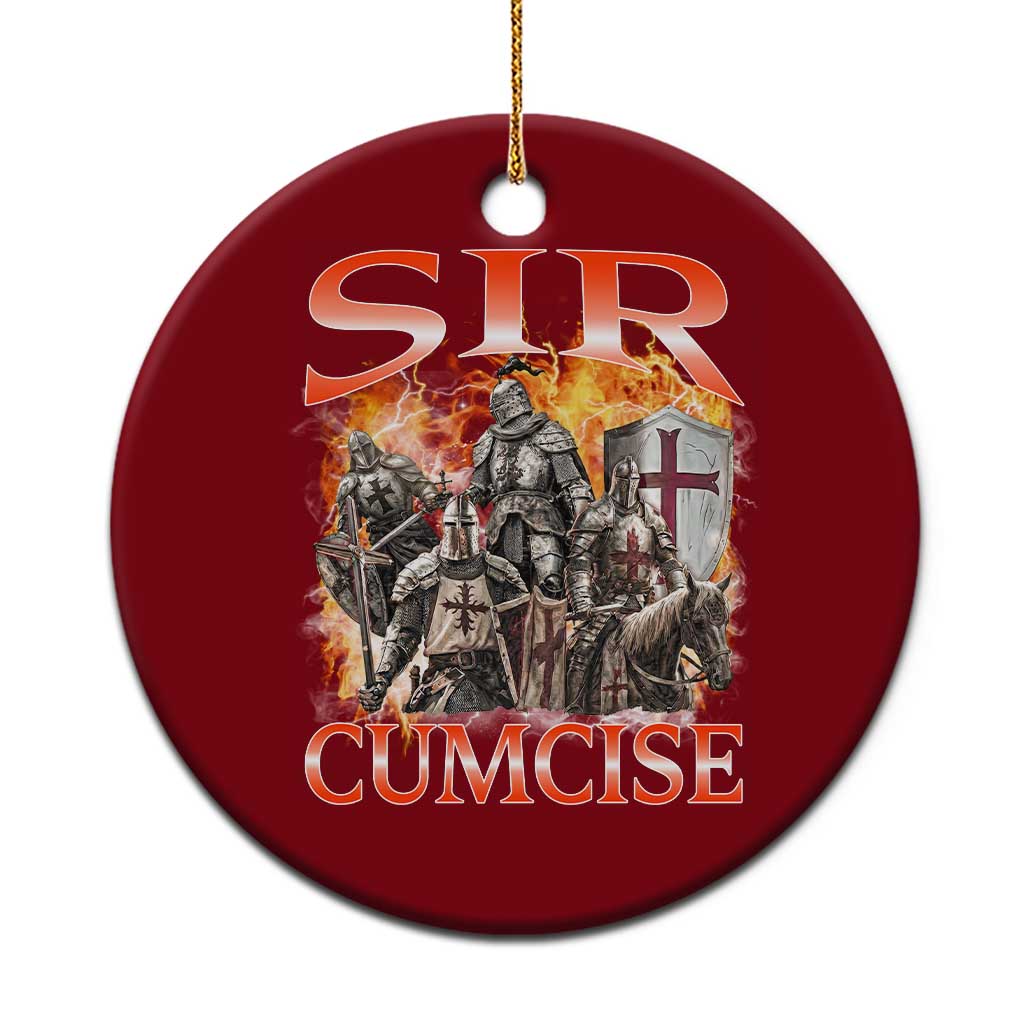 Knight Meme Ceramic Ornament Sir Cumcise Funny Bootleg Graphic TS10 1pc Red Print Your Wear