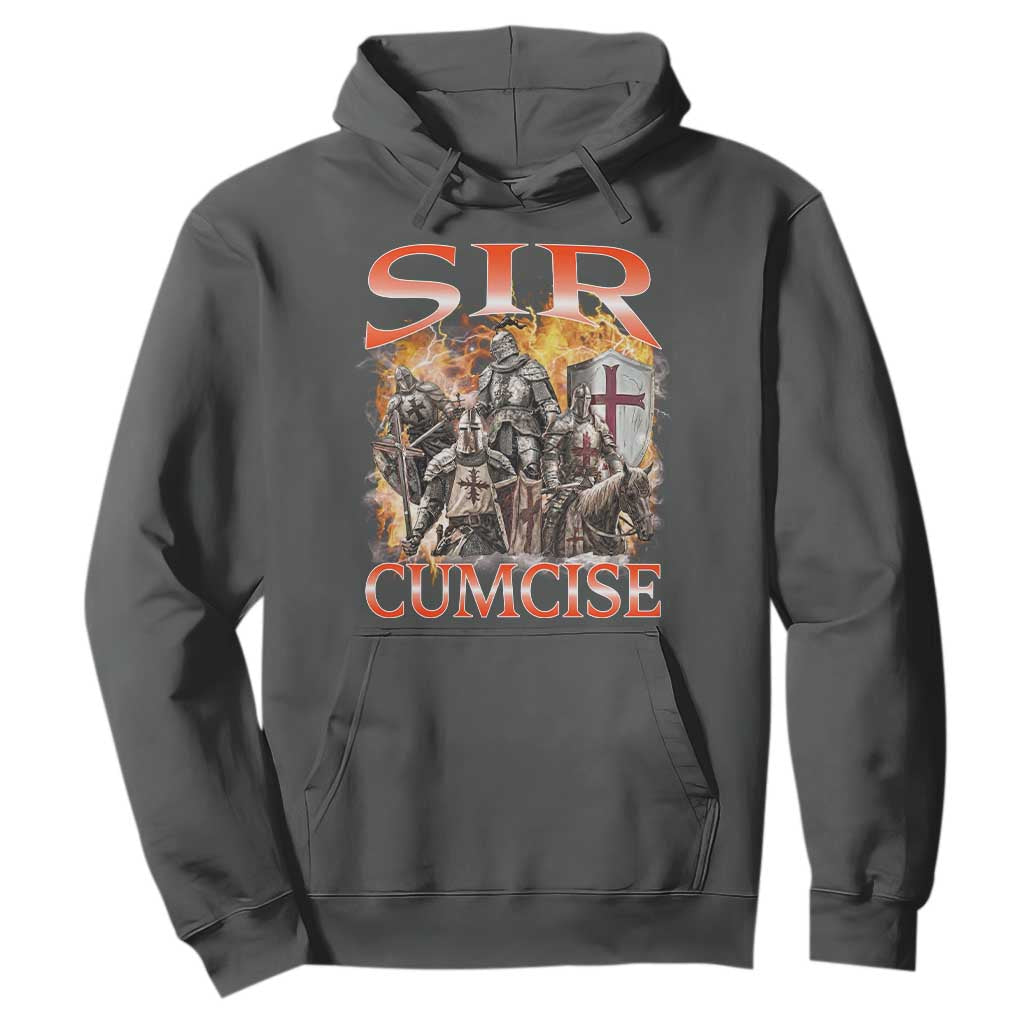 Knight Meme Hoodie Sir Cumcise Funny Bootleg Graphic TS10 Dark Heather Print Your Wear