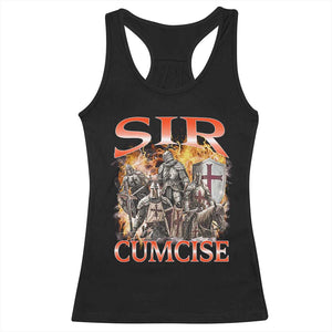 Knight Meme Racerback Tank Top Sir Cumcise Funny Bootleg Graphic TS10 Black Print Your Wear