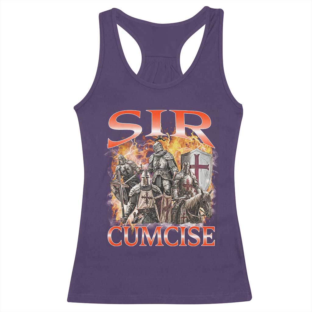 Knight Meme Racerback Tank Top Sir Cumcise Funny Bootleg Graphic TS10 Purple Print Your Wear