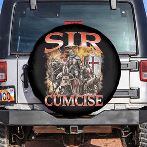 Knight Meme Spare Tire Cover Sir Cumcise Funny Bootleg Graphic TS10 No hole Black Print Your Wear