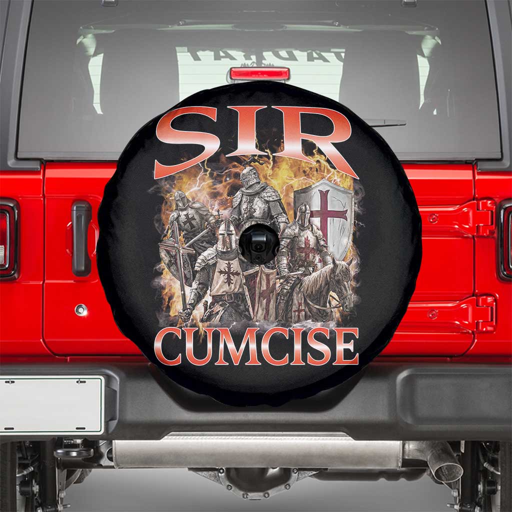 Knight Meme Spare Tire Cover Sir Cumcise Funny Bootleg Graphic TS10 Black Print Your Wear