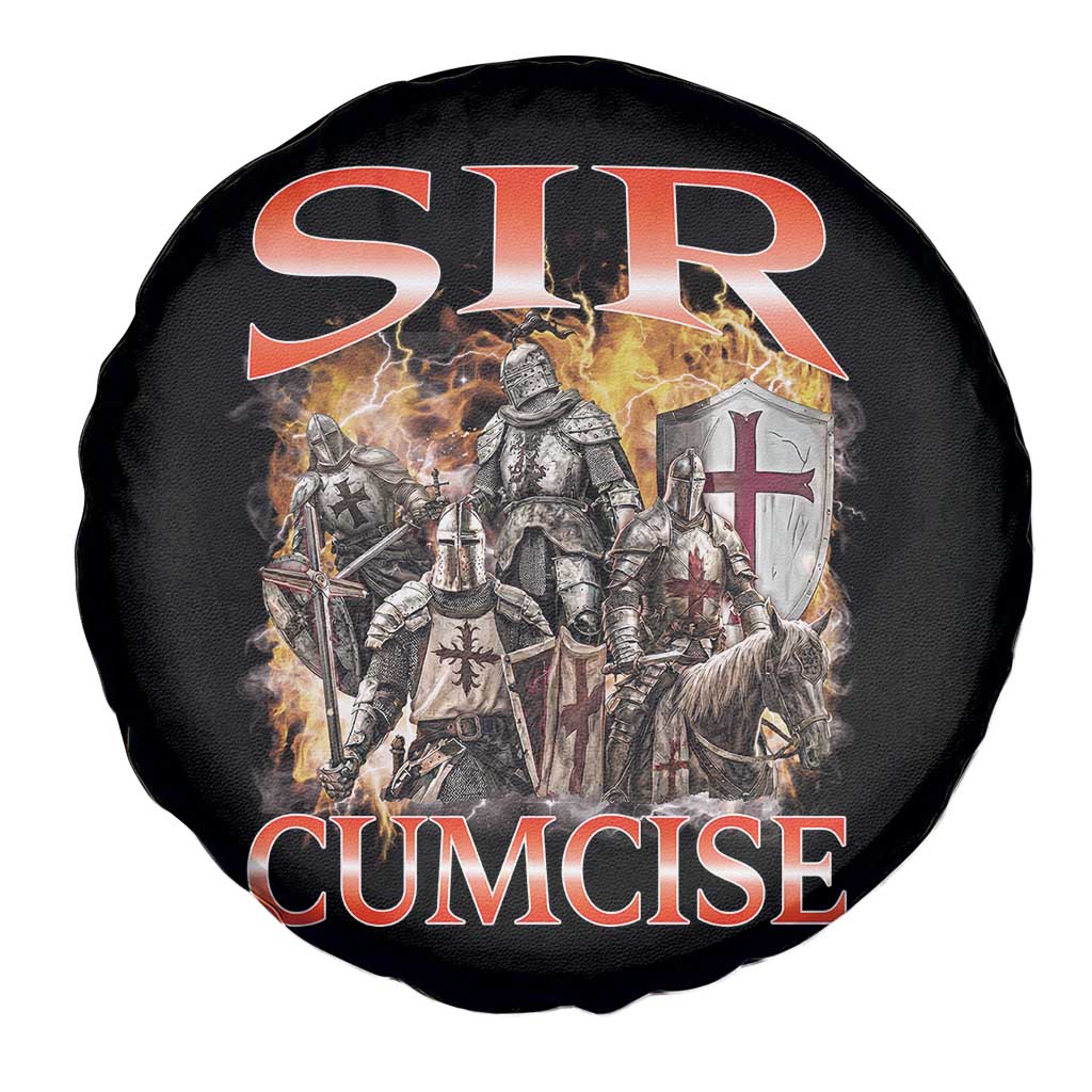 Knight Meme Spare Tire Cover Sir Cumcise Funny Bootleg Graphic TS10 Print Your Wear