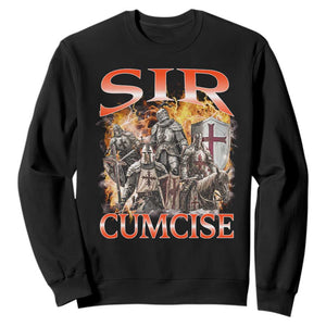 Knight Meme Sweatshirt Sir Cumcise Funny Bootleg Graphic TS10 Black Print Your Wear
