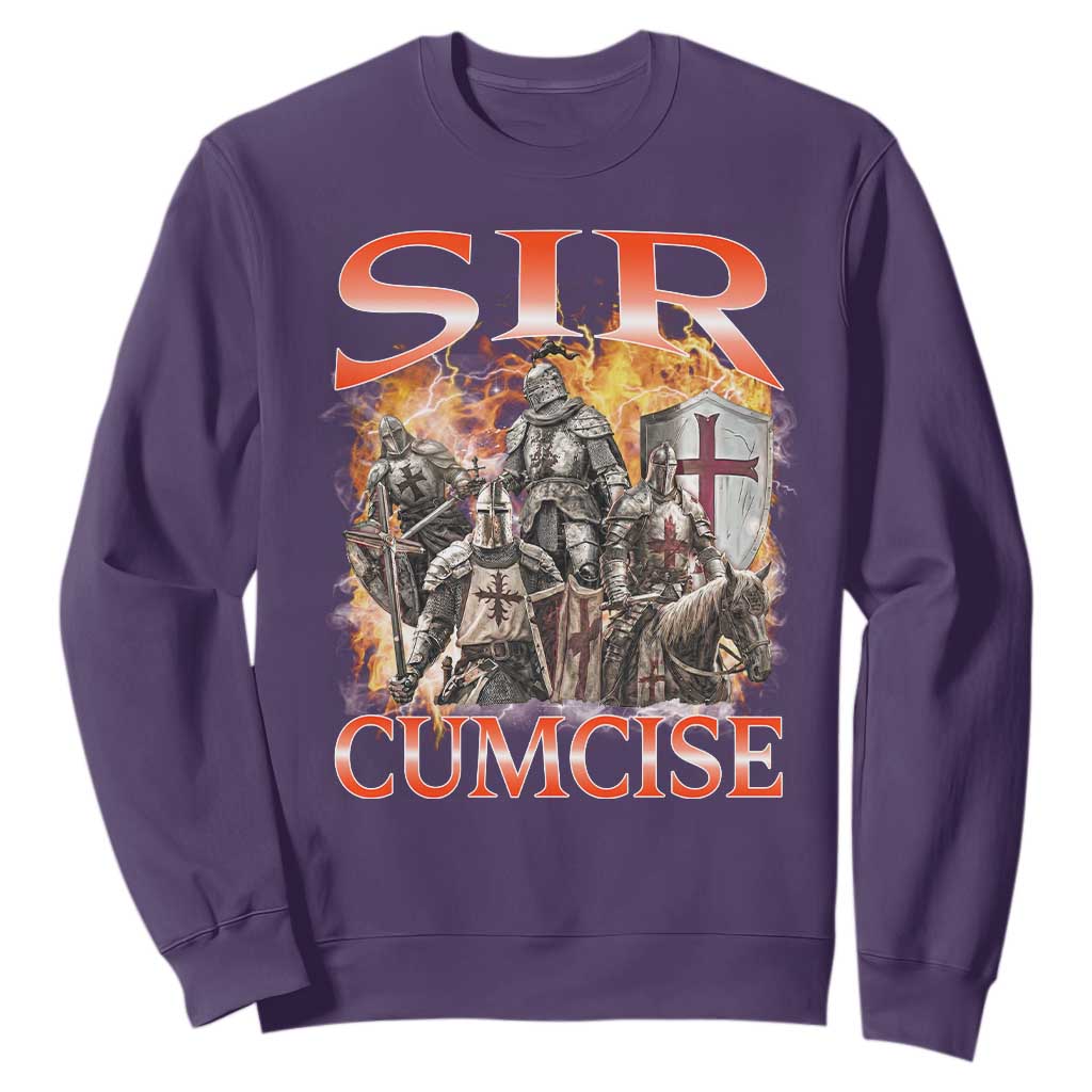 Knight Meme Sweatshirt Sir Cumcise Funny Bootleg Graphic TS10 Purple Print Your Wear
