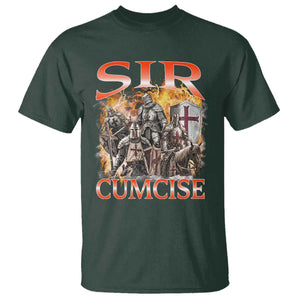 Knight Meme T Shirt Sir Cumcise Funny Bootleg Graphic TS10 Dark Forest Green Print Your Wear