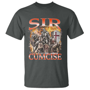 Knight Meme T Shirt Sir Cumcise Funny Bootleg Graphic TS10 Dark Heather Print Your Wear