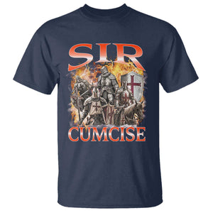 Knight Meme T Shirt Sir Cumcise Funny Bootleg Graphic TS10 Navy Print Your Wear